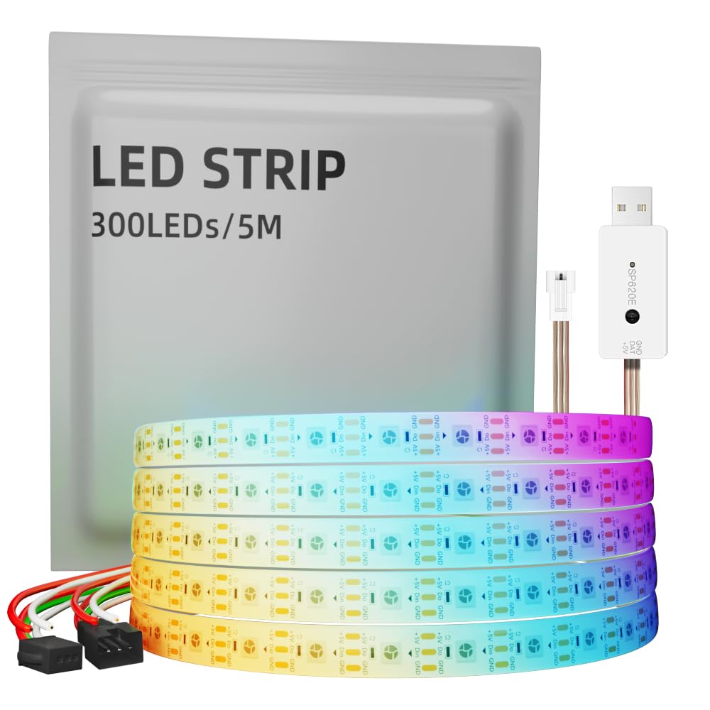 5 M WS2815 Striscia LED (WS2812B Versione Aggiornata), 60 LED/s, Colore Nero InDoor Digital Indirizzabile RGB Con Striscia Luminosa Flessibile IC, DC 12 V - Foto 4