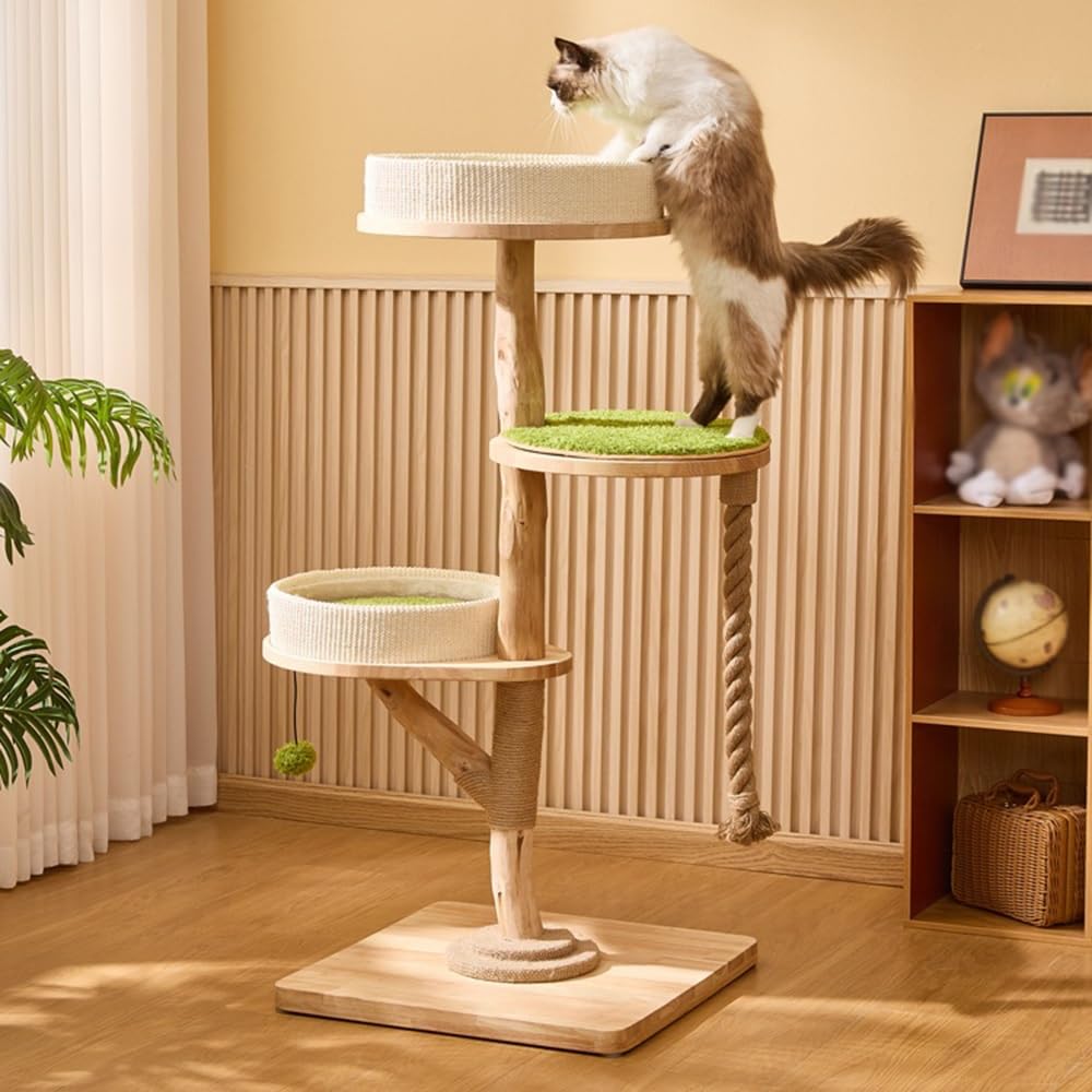 Torre para Gatos Árbol for Gatos de Gran tamaño con Marco Escalada Integrado, Cama Colgante, casa for, Juguete for Rascador(Medio)