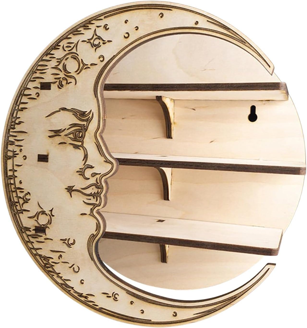 JOLAU Shelf, Wooden Floating Moon Shelf, Wooden Moon