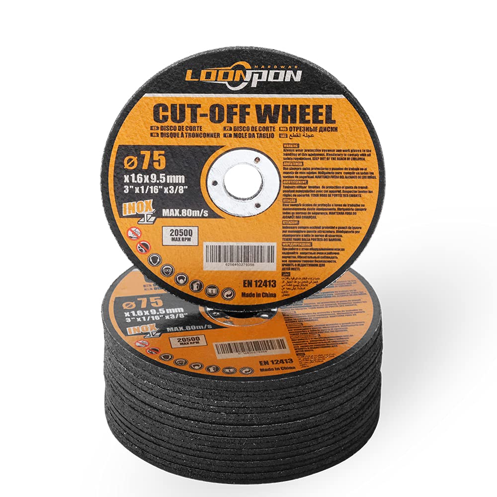 3 Inch Cut Off Wheels 3/8" Arbor Thin Cutting Discs for Die Grinder Rotary Tool 20Pcs