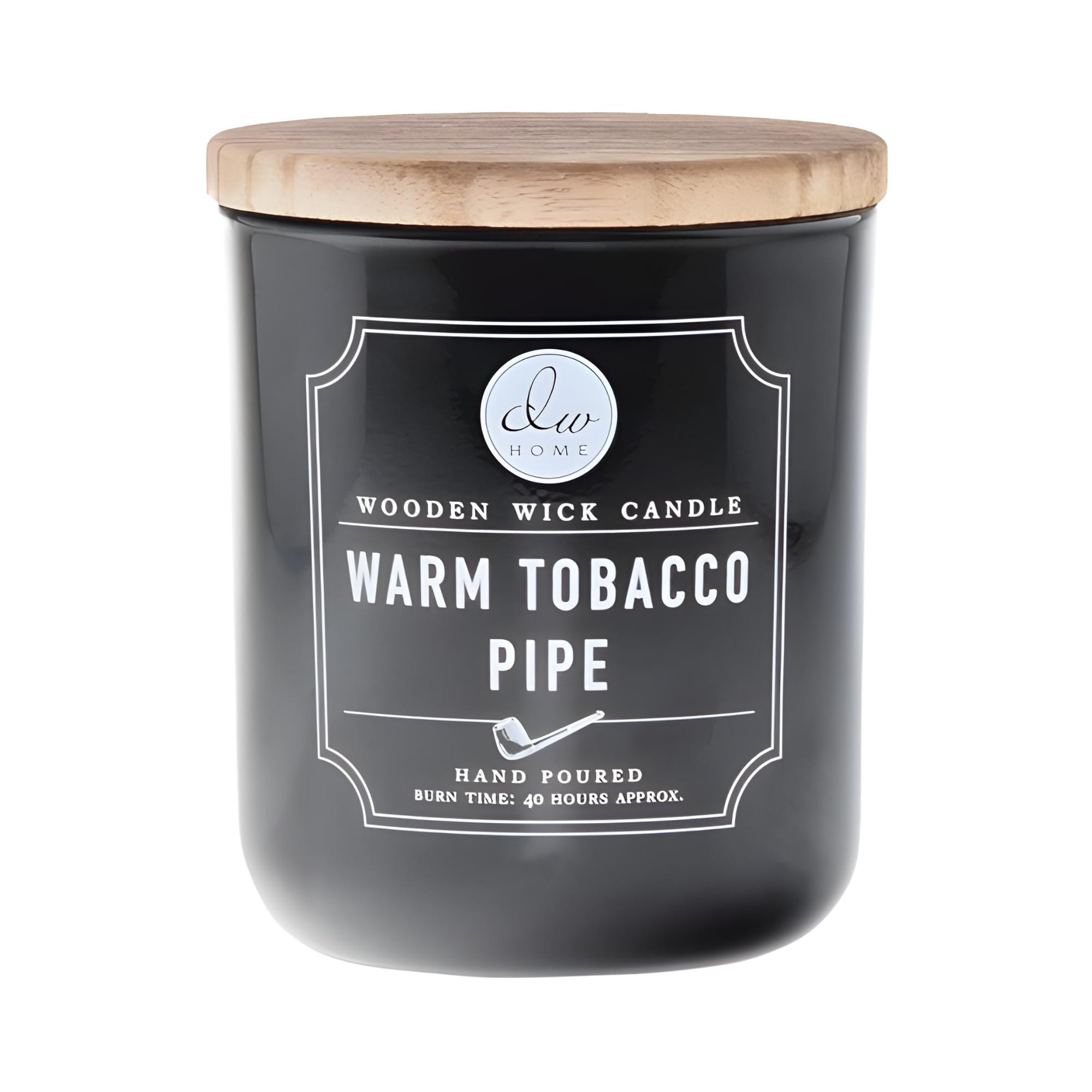 Dw Home Black Wooden Wick Candle, Warm Tobacco Pipe (11.5 Oz)