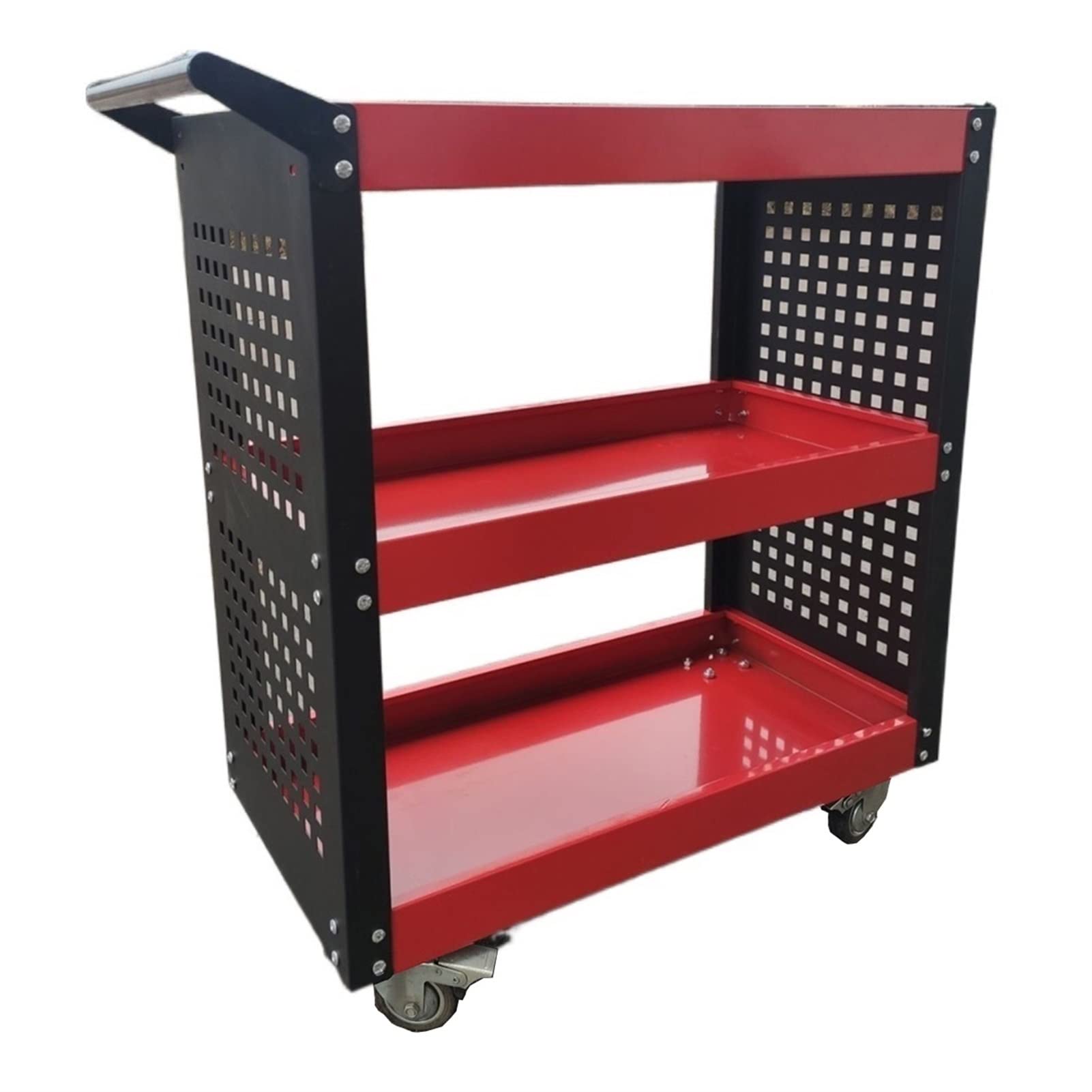 SXXAZLDP Mobile 3-Layer Tool Cart - Heavy-Duty 4-Wheel Utility Trolley for Auto Repair & Workshop Multi-Function Thickened Transport Tools and Equipment
