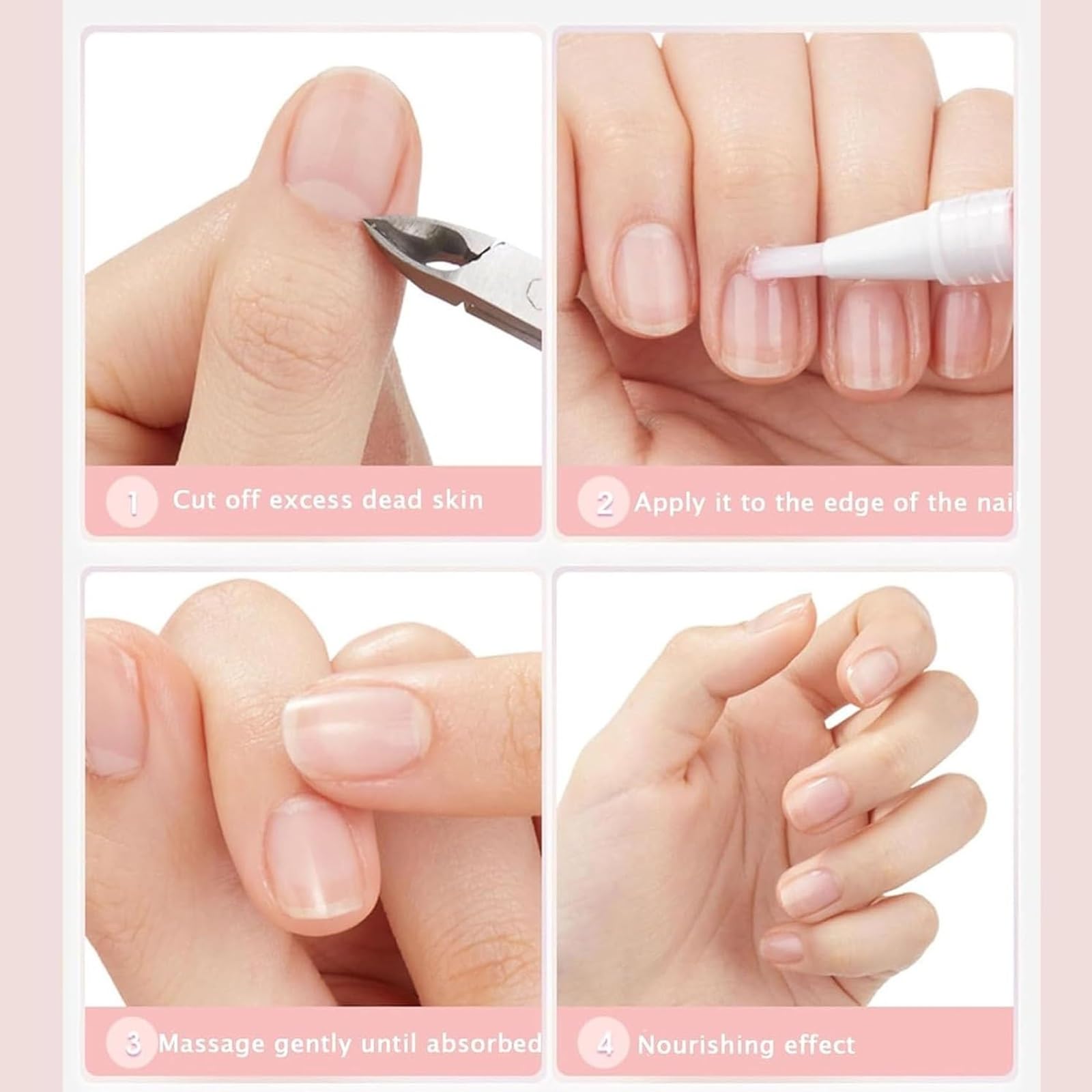 Lyra Cosmetic Nails, Olejek do skórek paznokci, Radiant Nail Growth Oil, Kosmetyczne serum nawilżające, wzmacniające i rozjaśniające pielęgnację paznokci(4pcs)
