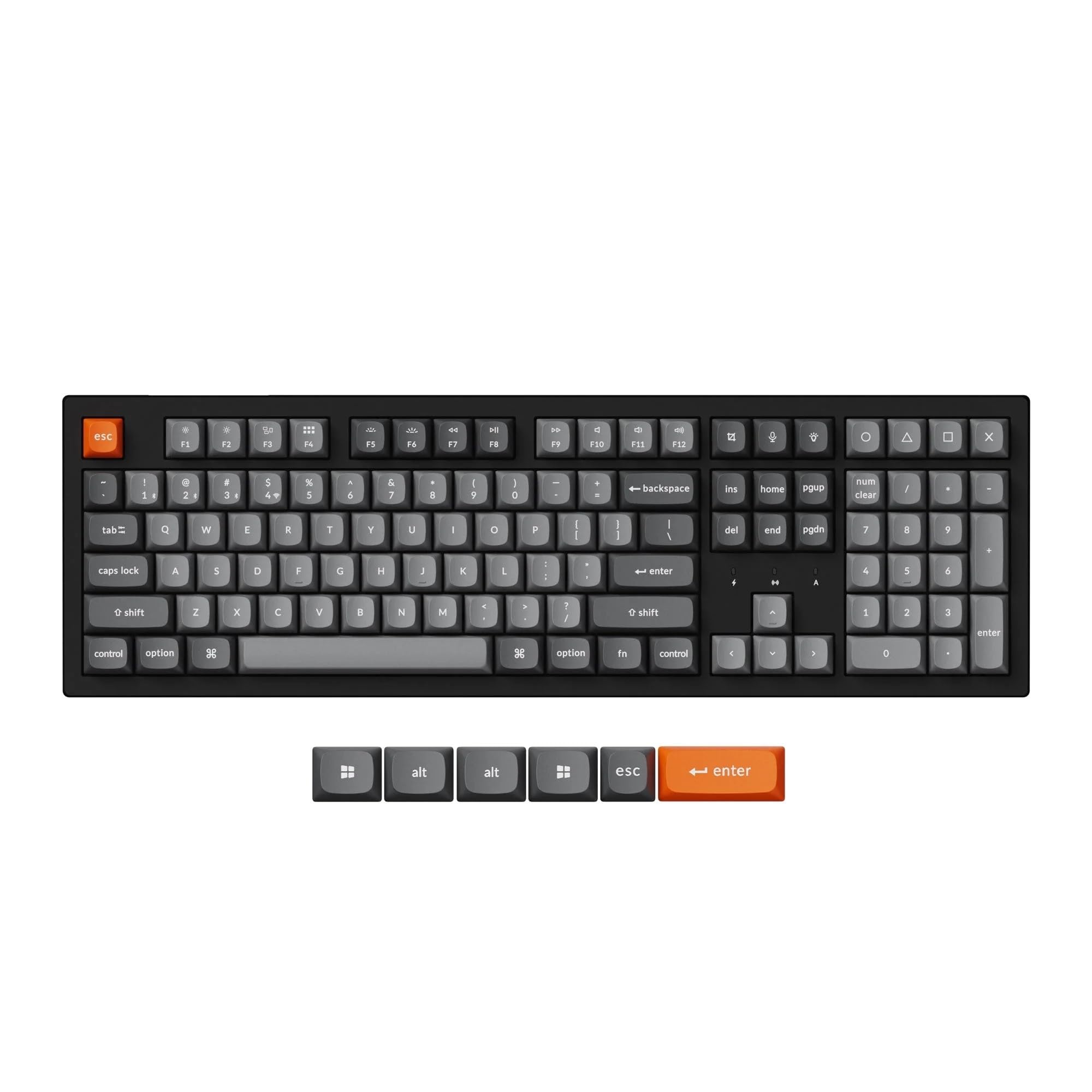 Keychron K10 MAX Tastiera meccanica wireless, 2,4 GHz/Bluetooth/USB-C, LED bianco, QMK/VIA, Macro programmabili, PBT Keycaps, Per Mac Windows, Super Red Switch