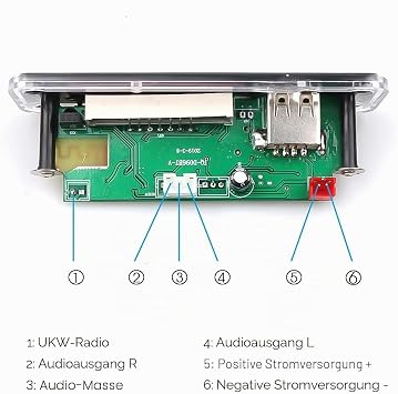Bluetooth Wireless DC 5-12V MP3 WMA Decoder FM AUX USB SD Audio Module for Car Music Speaker