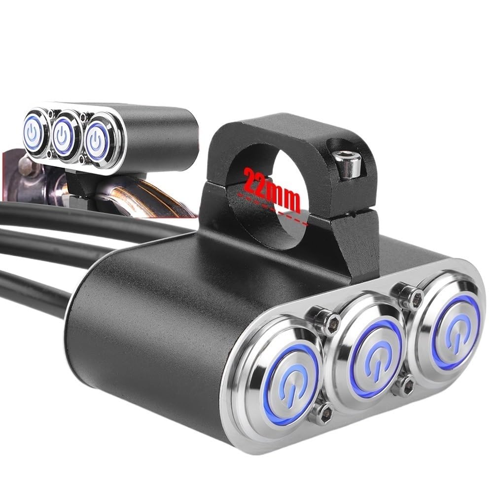 Motocykl 22mm Uchwyt Na Kierownicę Włącznik Światła Przyciski Wskaźników LED Do Reflektora Dirt Action Skutera On-Off(1pc 3 Buttons)