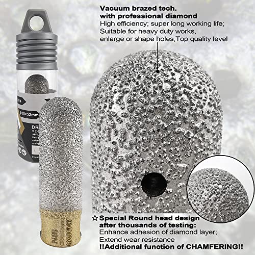 NBB Diamond Milling Cutter with M14, Diamond finger bit, diamond chamfer bit, Diamond Router Bit for Enlarging and Shaping Hole on Porcelain, Ceramic, Tile, Granite, Marble, Wet or Dry (1, F2052) - Image 3