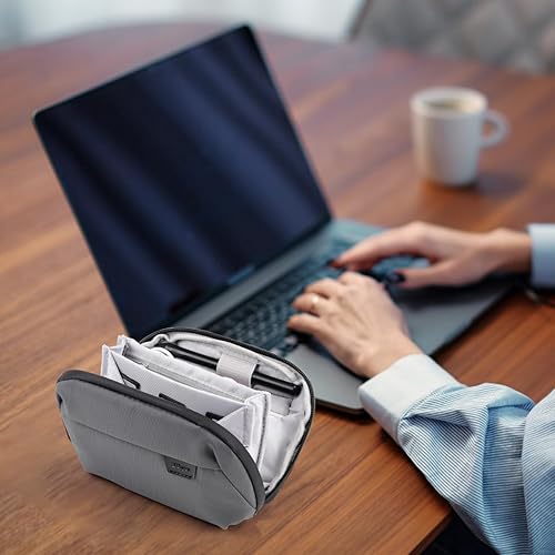 Miniatura 6 de DDgro Pequeño organizador de electrónica - Bolsa organizadora para cable, cable y cargador (gris oscuro-Mini)