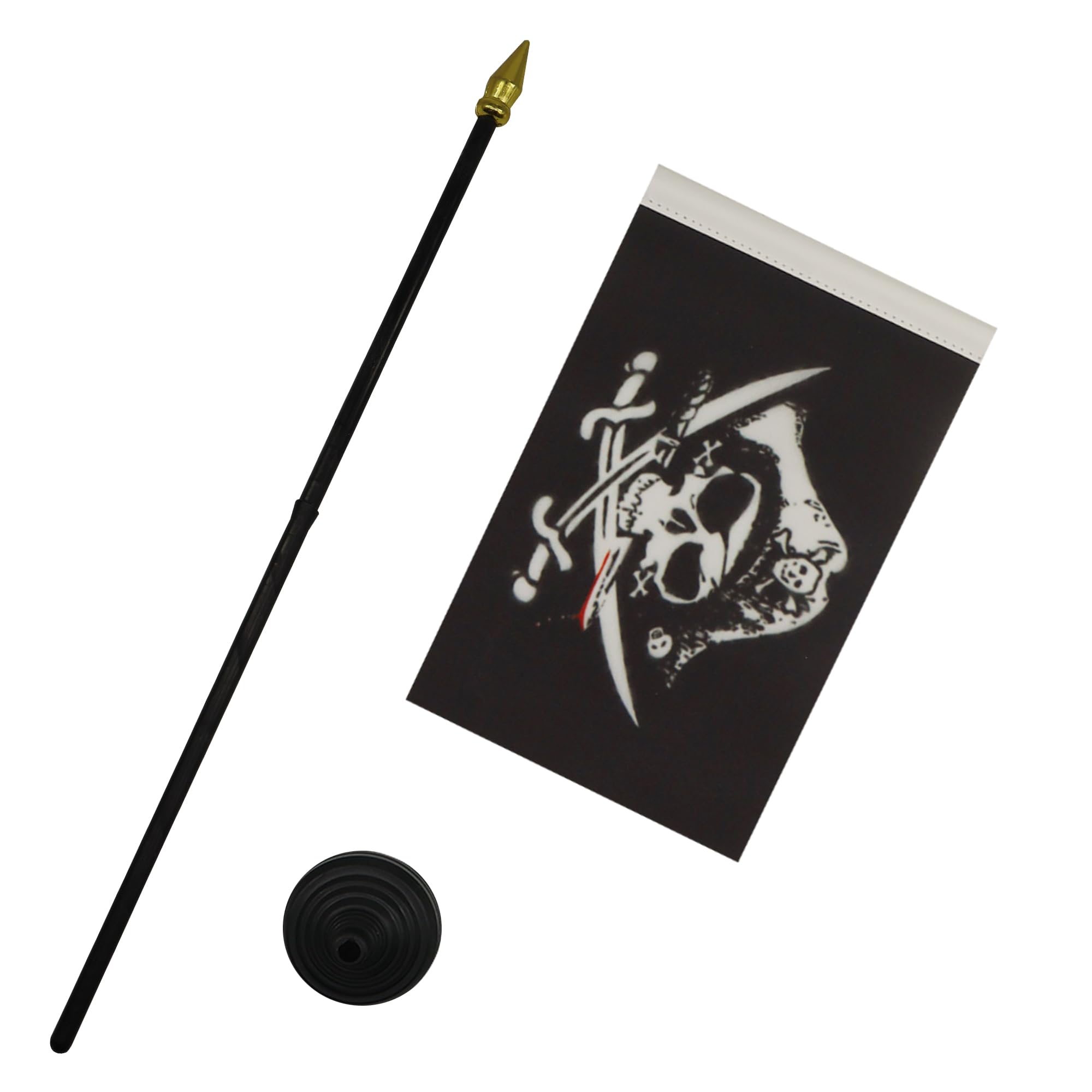 AZ FLAG Bandiera da Tavolo Pirata 15x10cm Punta Dorata Teschio