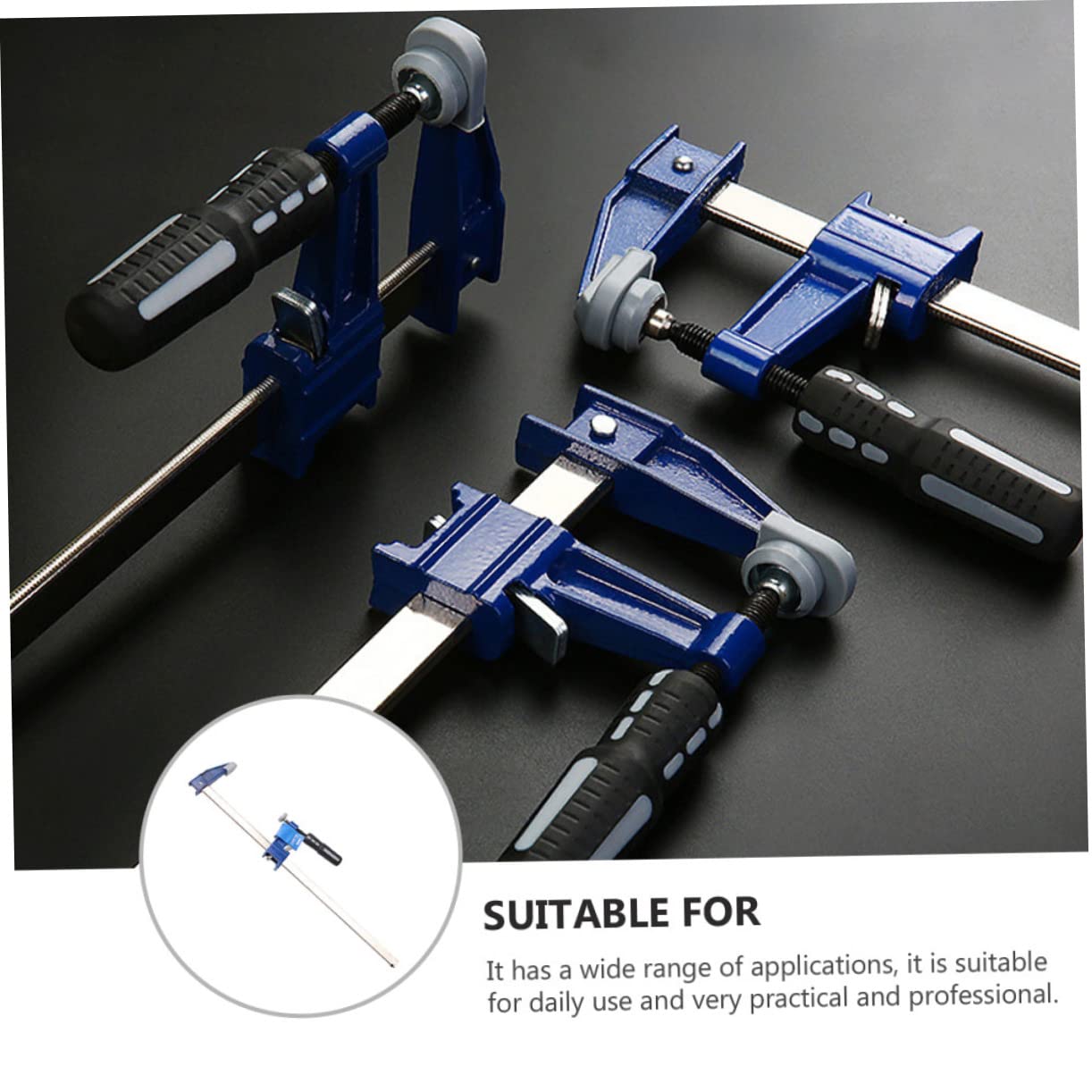 NUOBESTY Morsetto da Carpentiere F Clip Veloce 18 Pollici in Metallo Blu, Morsetto a Barra per Lavorazione del Legno, Attrezzo Professionale per Falegnami Uso Quotidiano