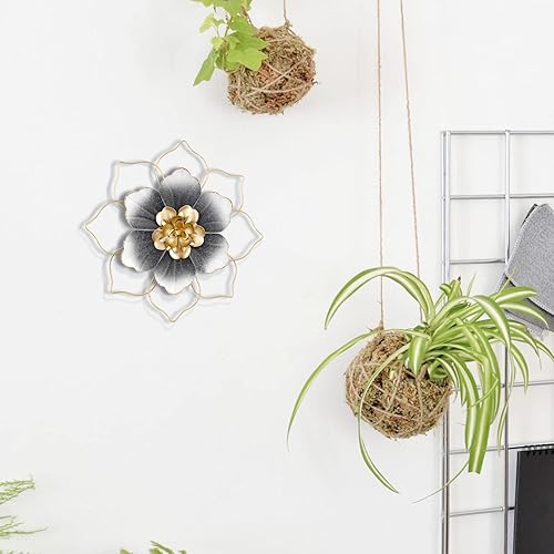 Miniatura 7 de Reflinto Escultura de pared de flores de metal de 9.5 pulgadas, decoración de pared de granja para cocina, sala de estar, baño, guardería, oficina,