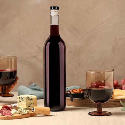 Miniatura 6 de Botellas de vino de vidrio de 16 onzas con tapas de corcho para elaboración de vino, botellas de vino vacías de 16.9 fl oz a granel, paquete de 12
