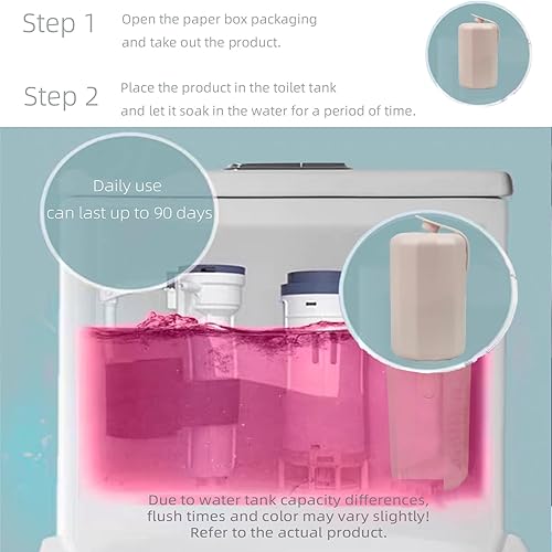 Miniatura 5 de puralb Limpiador de inodoro, limpiador de tanque de inodoro, limpiador automático de inodoro interior de tazón, limpiador de tabletas rosas para