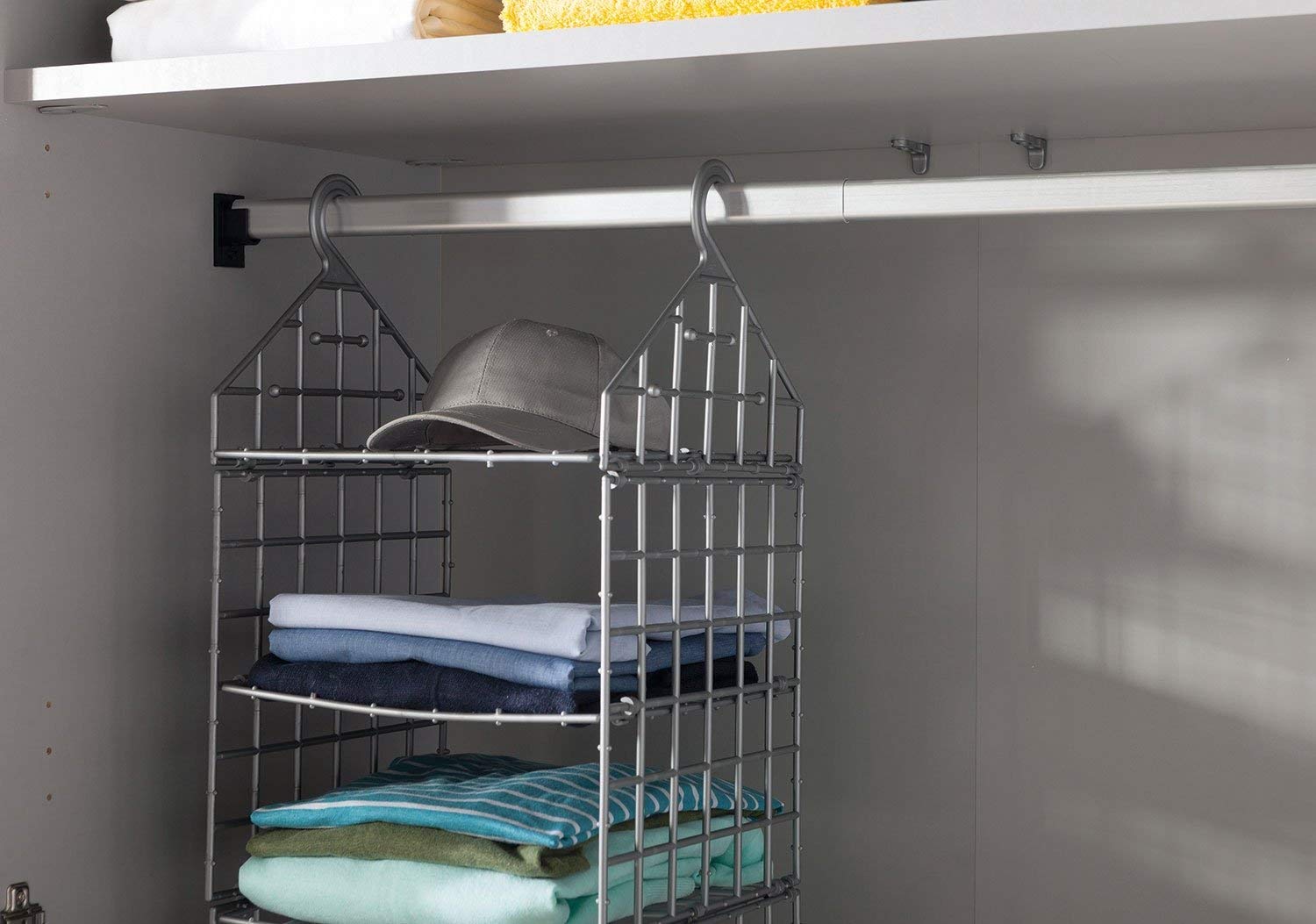 Tringle à Vêtements Extensible – Longueur Réglable Jusqu’à 25 Cm – En Acier, Avec 4 Vis – Pour Placard, Armoire, Rangement