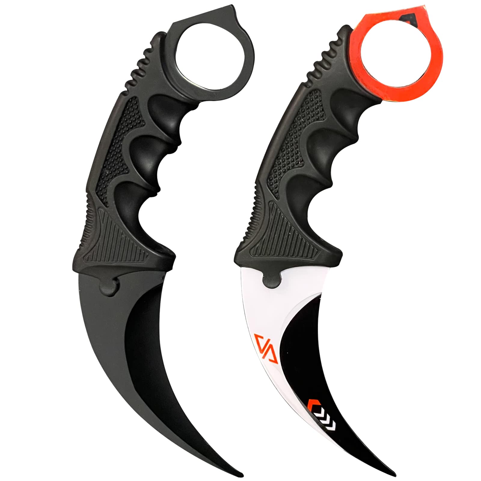 Karambit Knife Trainer Stainless Steel Practice Karambit Knife Fixed Blade Training Karambit Knife with Sheath and Cord Suitable for Hiking, Adventure, Survival and Collection 2 Pieces