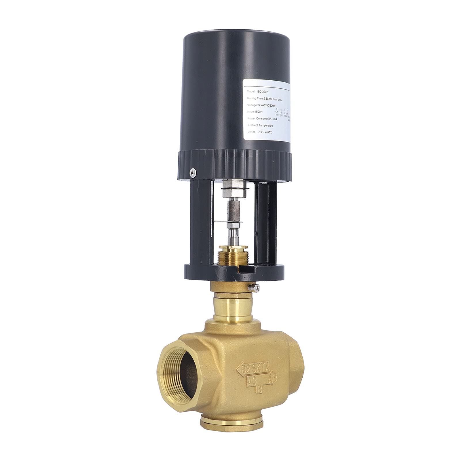 Valvola motorizzata elettrica Ottone BSP Valvola di controllo a 2 vie AC 24V Valvola di regolazione industriale per alimentazione Metallurgia chimica di petrolio (TN40)