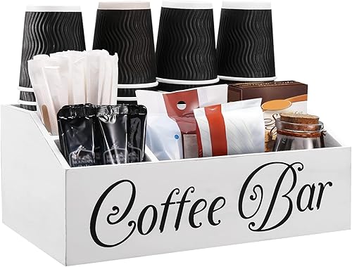 SHINGYU Organizador de estación de café, organizador de accesorios de madera para cafetería, encimera, granja, cafetería, bar, organizador de