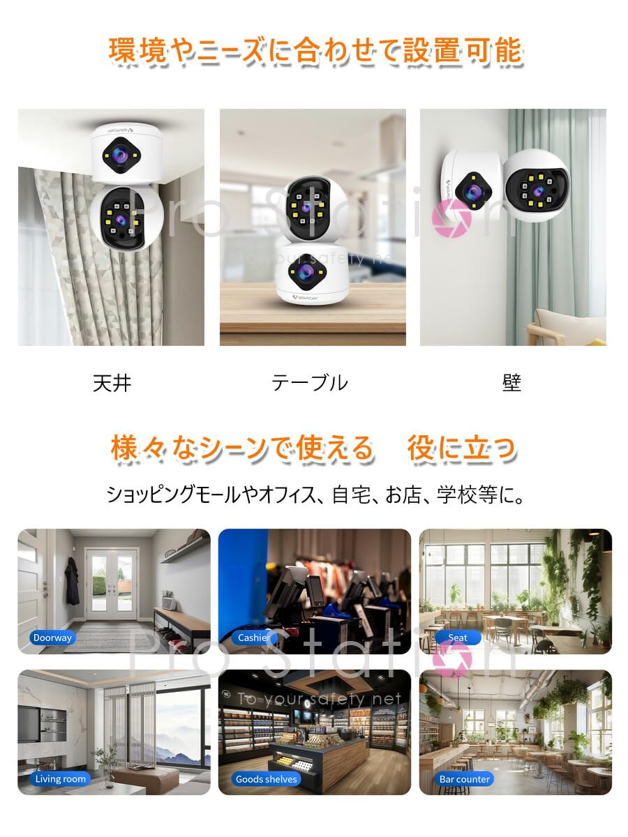 Amazon.co.jp: 「C992DR.A」防犯カメラ デュアルレンズ1台で2台