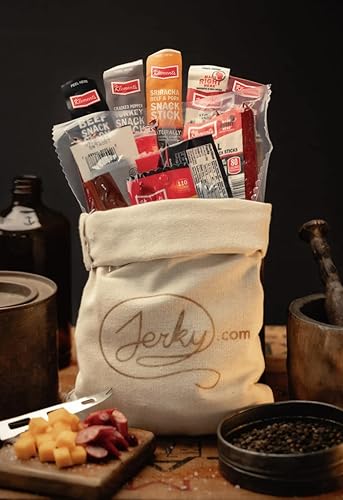 Miniatura 3 de Cesta de regalo de Jerky, 52 bolsas de regalo únicas para palitos de aperitivos, varios paquetes de bocadillos de carne y queso, alto en proteínas,