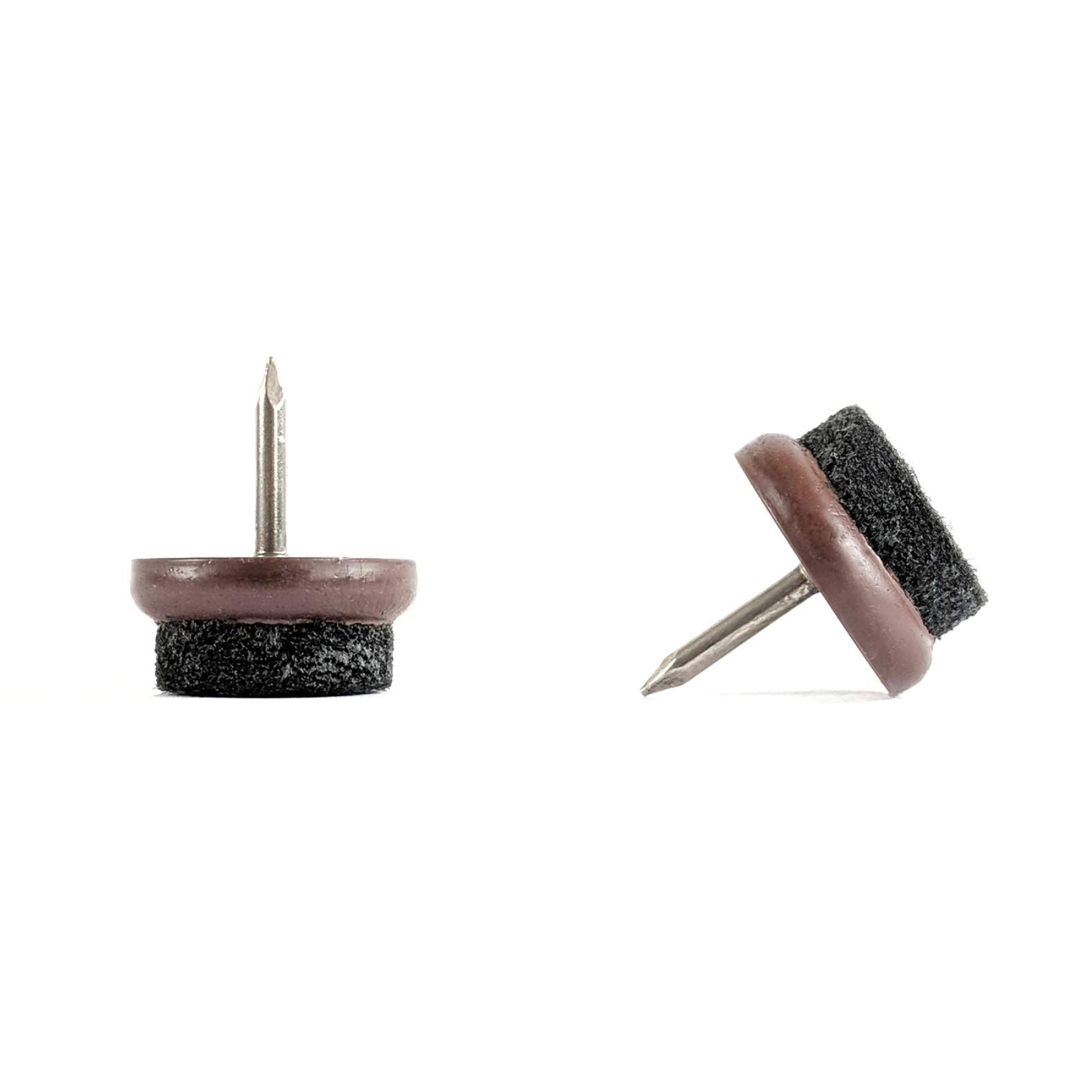 Felt Furniture Gliders. Nail in Chair Sofa Feet Pads (Brown, 21mm, 100 Pack, Free 2mm Drill Bit)- (See Second Image for Dimensions) Quality Floor Protectors by Keay Vital Parts- Made in Germany โ image 1