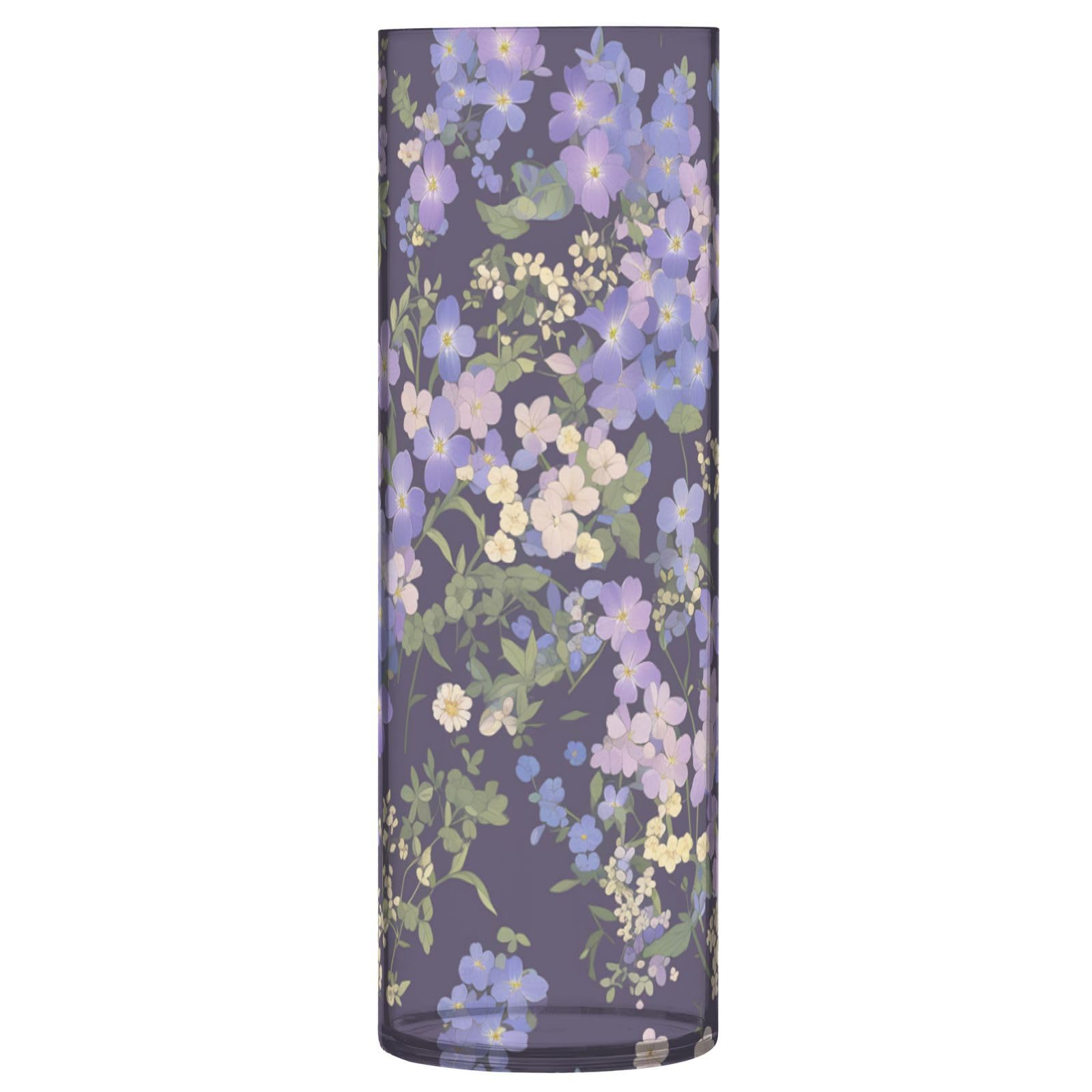 Vase déco violet pastel incassable 30x10 cm pour fleur de mariage et maison