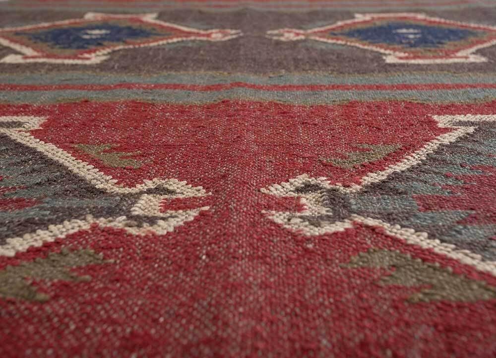 Tapis Kilim en laine et jute fait à la main - Tapis rustique bohème tribal (200 × 300 cm)
