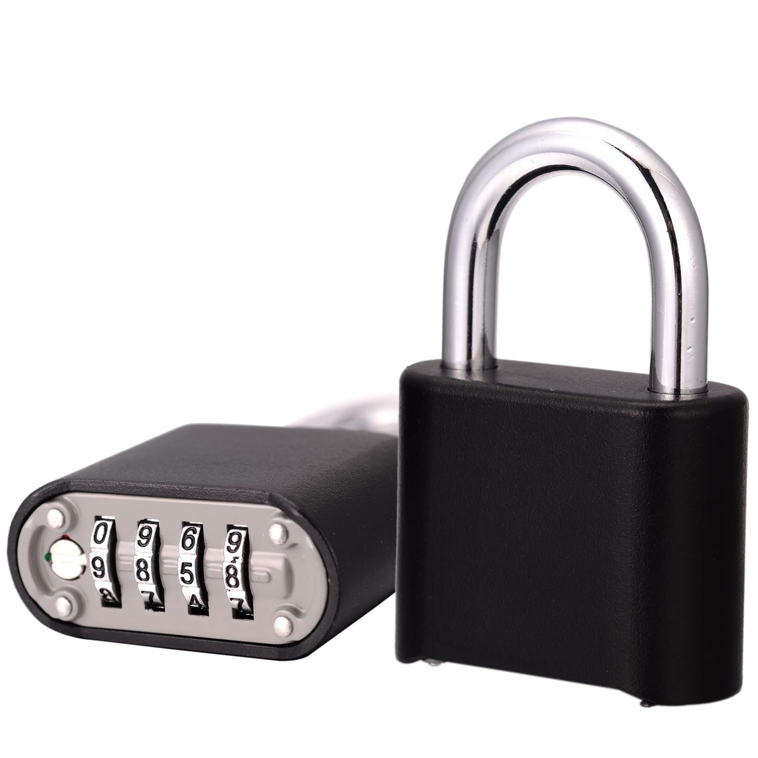 Combination Lock,V-Resourcing® Heavy Duty 4 Digit Outdoor Padlock for School Gym Locker, Sports Locker, Fence, Toolbox, Case, Hasp Storage (Black,2 Pack)