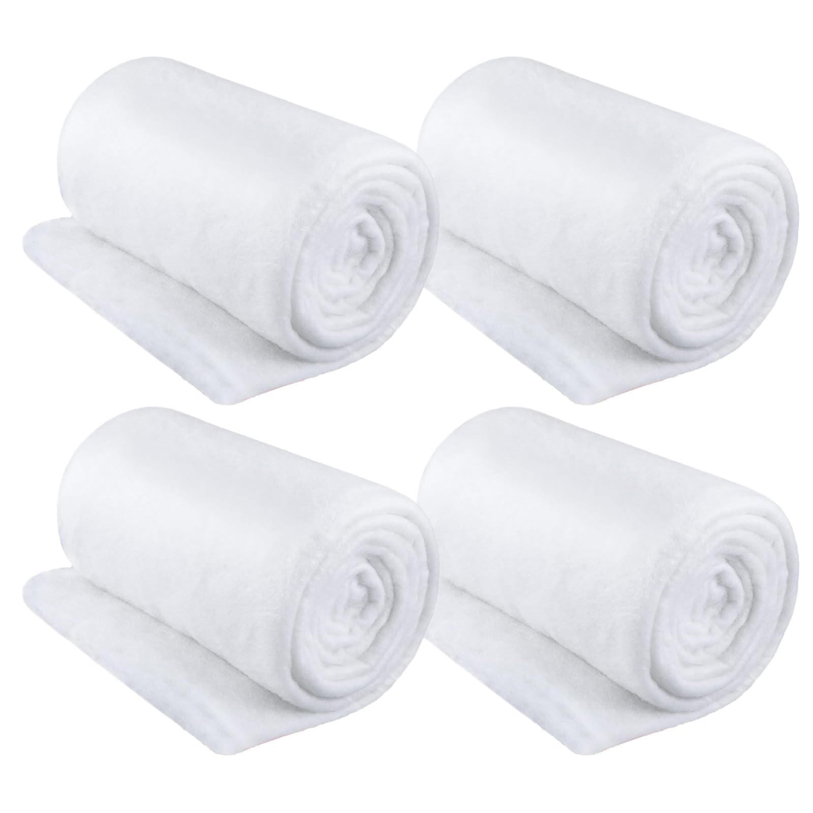 Kikaword White Fake Snow Blanket, 4 Pcs Artificial Snow Blanket, 80×100Cm For Santa's Grotto, Christmas Decorations Photo Props Winter Wonderland Decorations