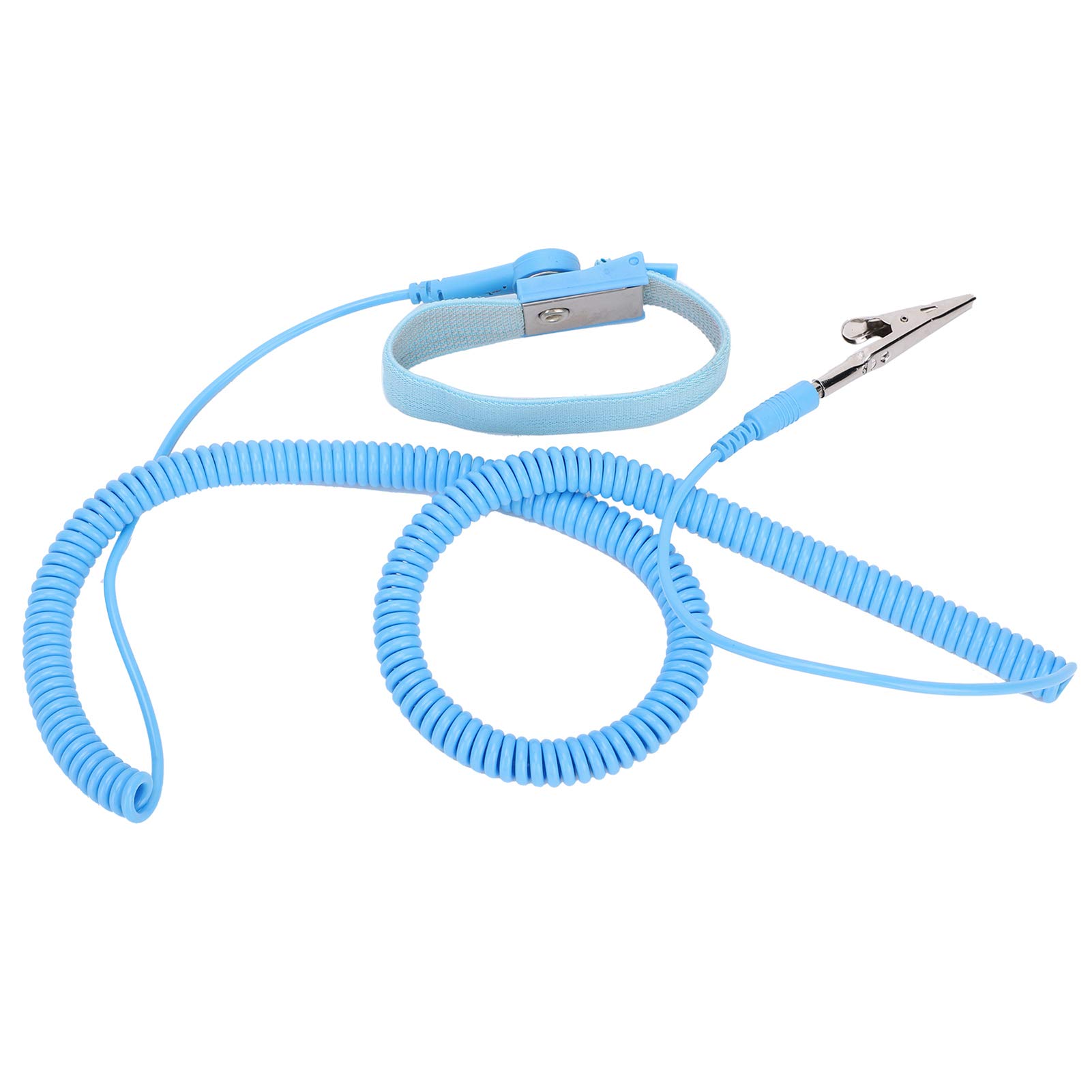 Cinturino da Polso Antistatico Comodo Strumento di Riparazione Clip per Braccialetto ESD per Elettricisti 5 M X 2,4 Mm Durevole PU Confezione da 10