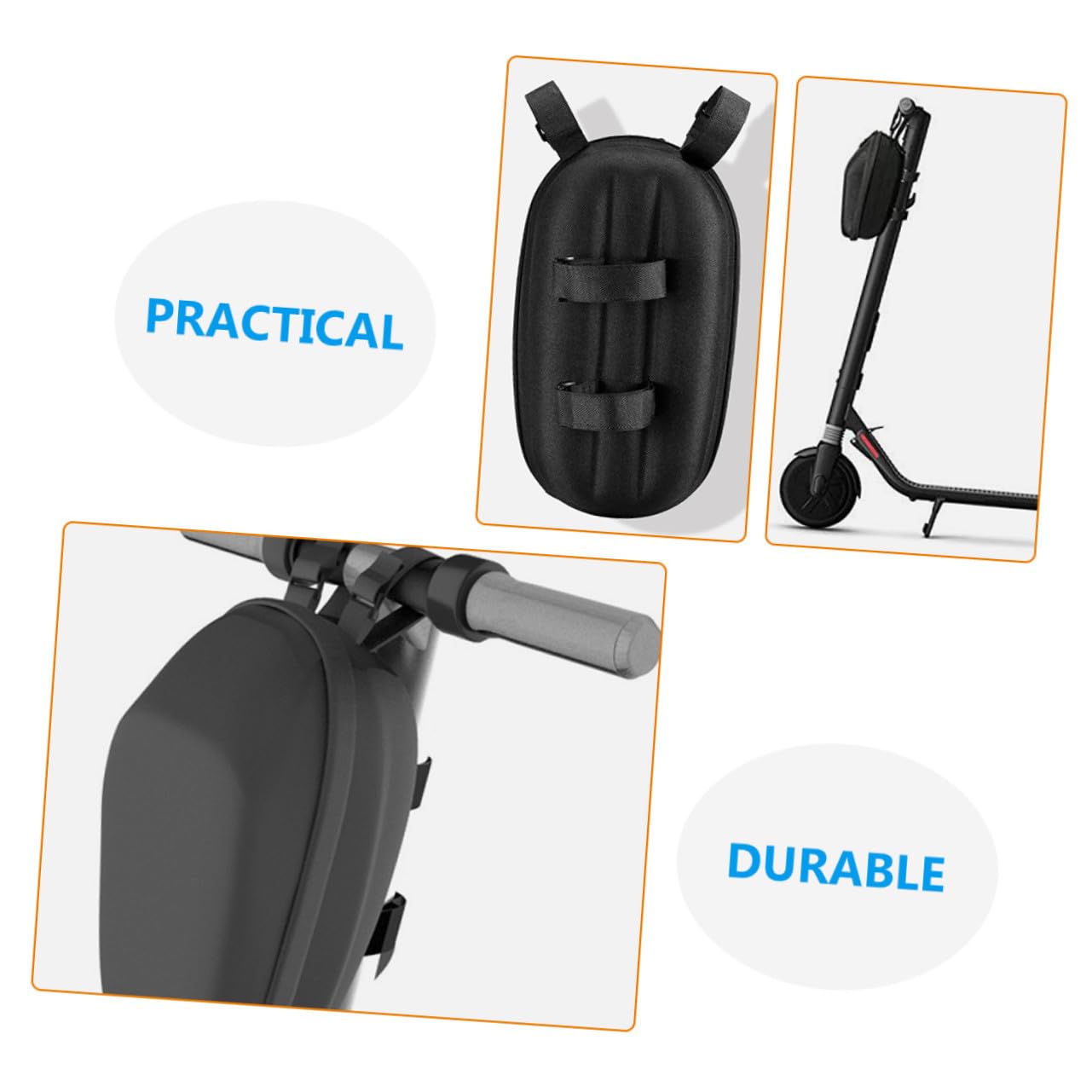 HANABASS Borsa Manubrio Bici in PU con Design Grande Capacità per Smartphone Portafoglio e Attrezzi Adatta Scooter Bici da Corsa Elettriche e Pieghevoli