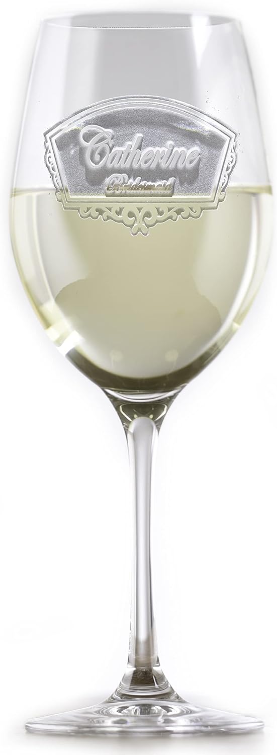 Stolzle Crystal White Wine Glass Bridal Party and Bridesmaid Gifts (Set of 4)