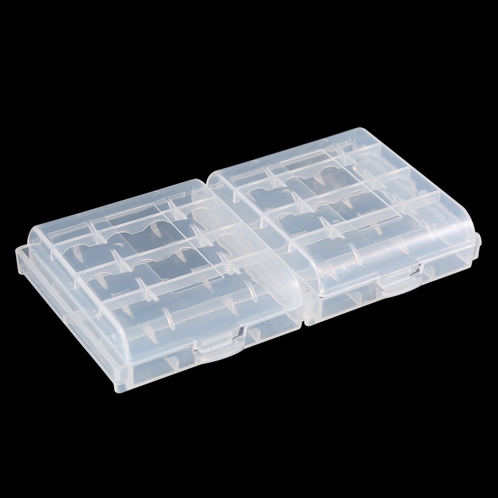 Pudełko do Przechowywania Baterii AA AAA, 10 Szt. Pojemnik do Przechowywania Baterii Pojemnik na Baterie Organizer Box Mieści 4 Szt. Baterii AA lub 5 Szt. AAA Spód Wytrzymały Plastik Przezroczysty