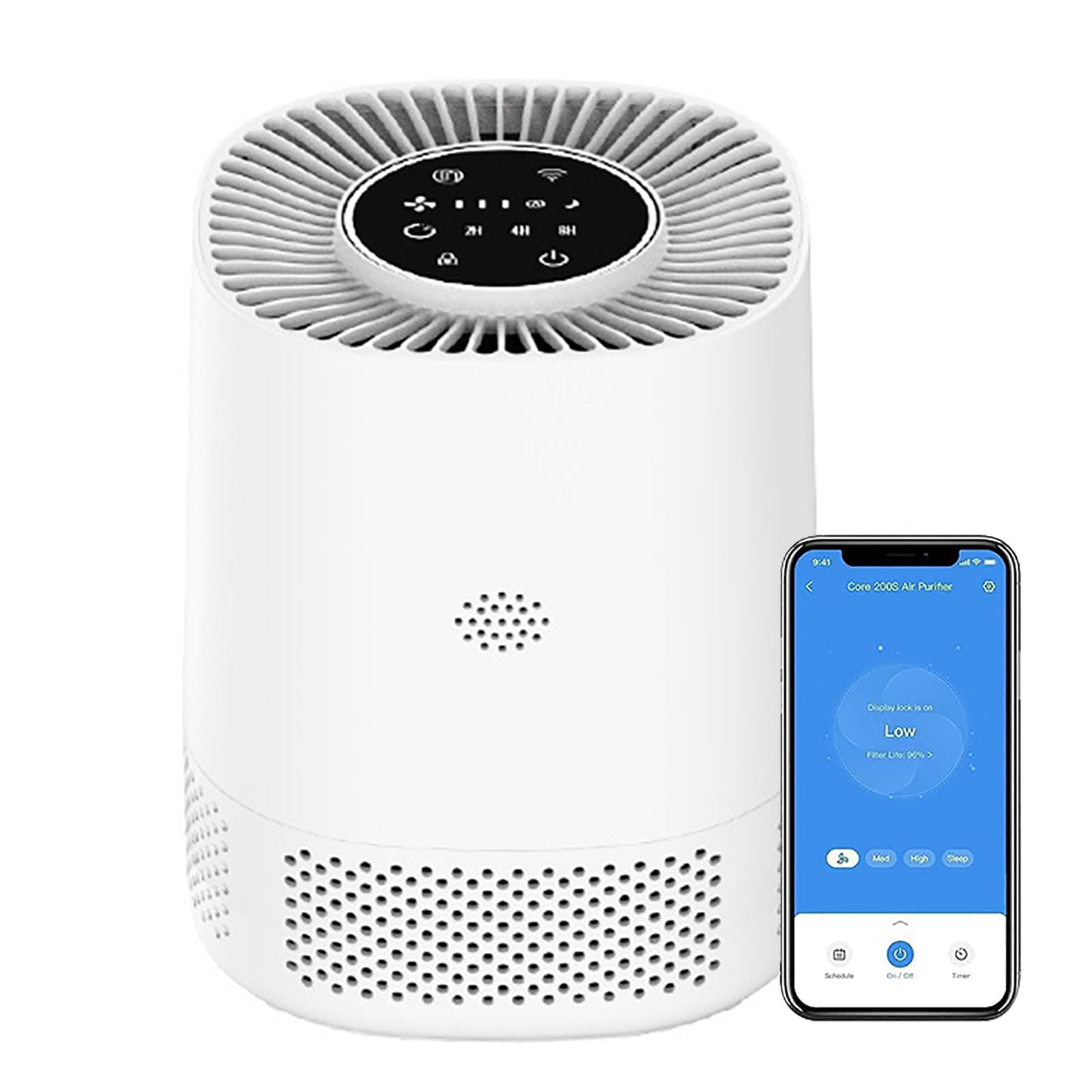 Purificateur d'air pour chambre à coucher silencieux 23dB idéal pour des nuits sereines