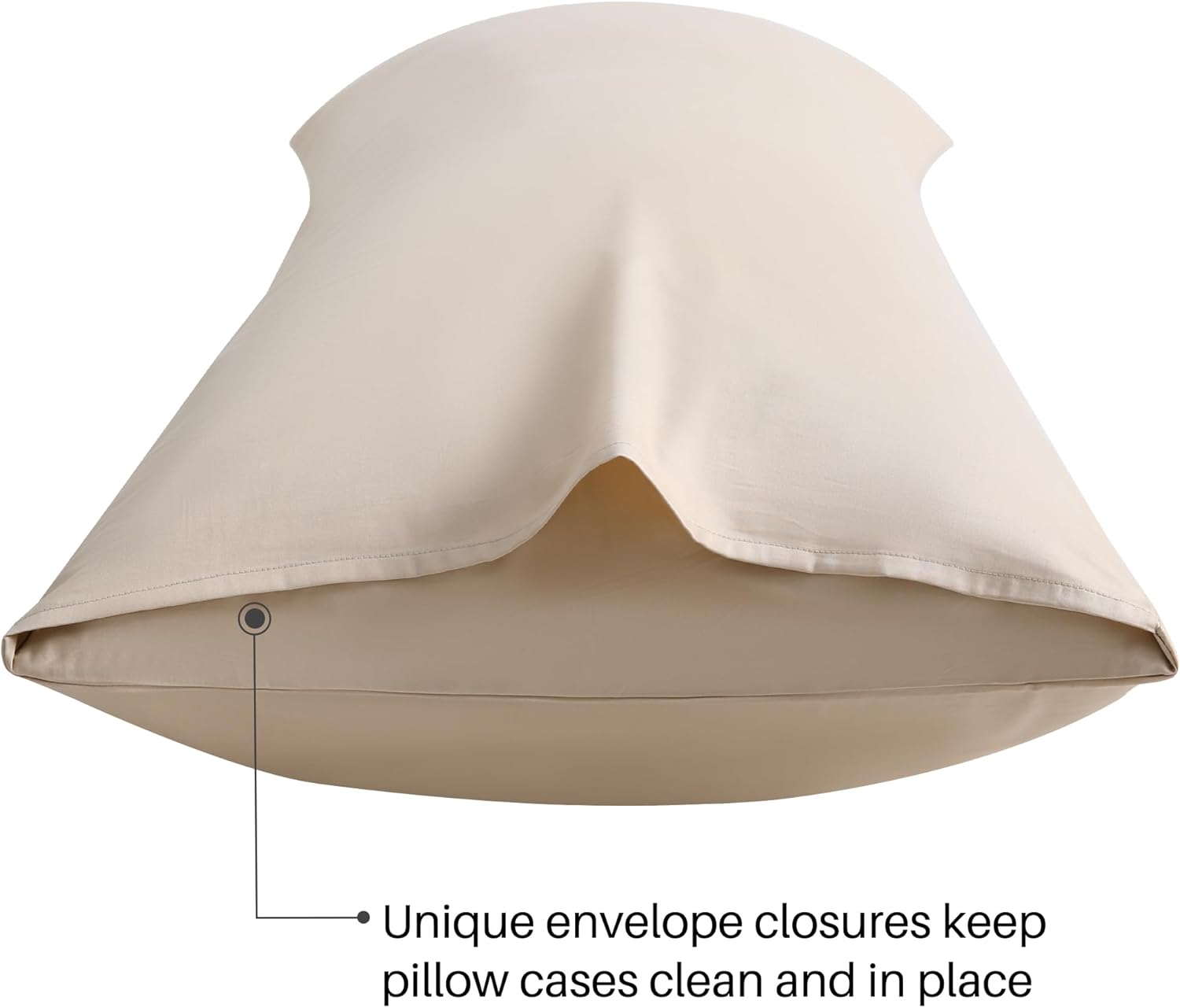 Oubonun 100% Cotton Body Pillowcase - 800 Thread Count/21x54, Moisture Absorbent and Breathable, Premium Hotel Body Pillow Cover for All Seasons, Beige - Image 7