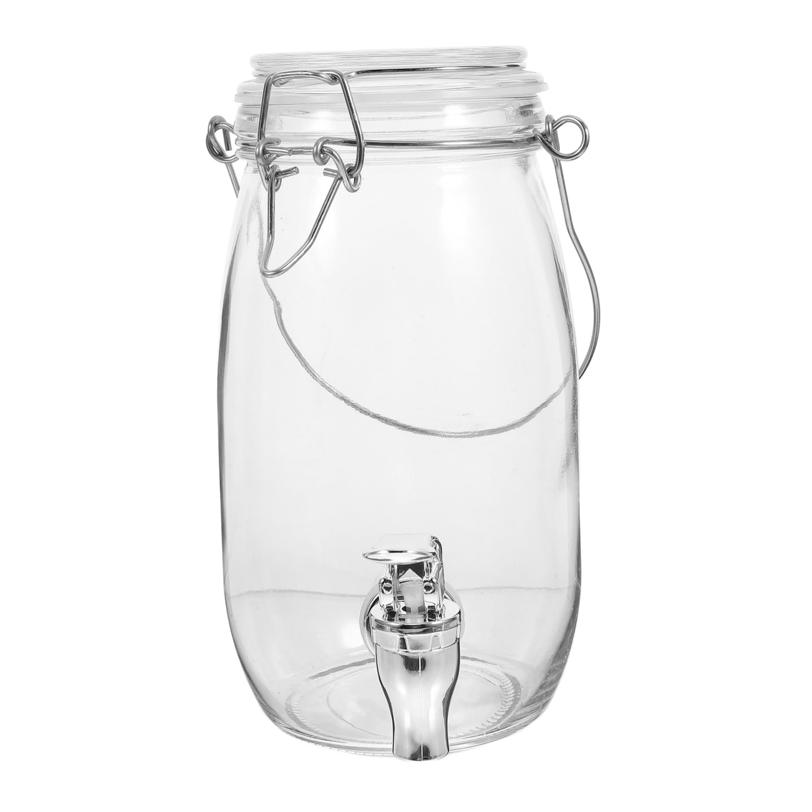 Sosoport Glas Getränkespender mit Zapfhahn 1,5 L und Deckel für Küche