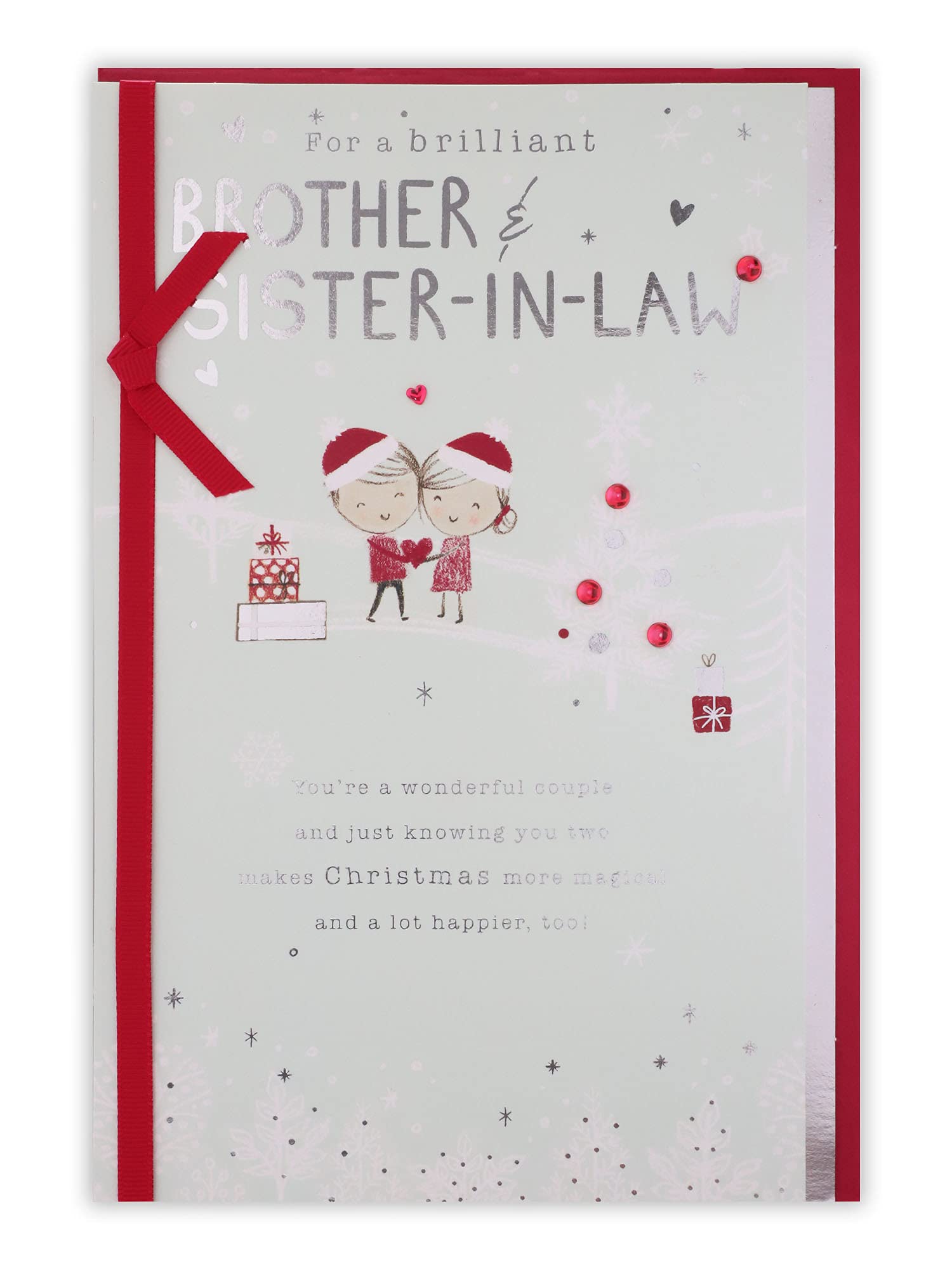 Clintons: Couple In Santa Hats Brother & Sister In Law Christmas Card 155 x 235,Multi-Colour,1170750