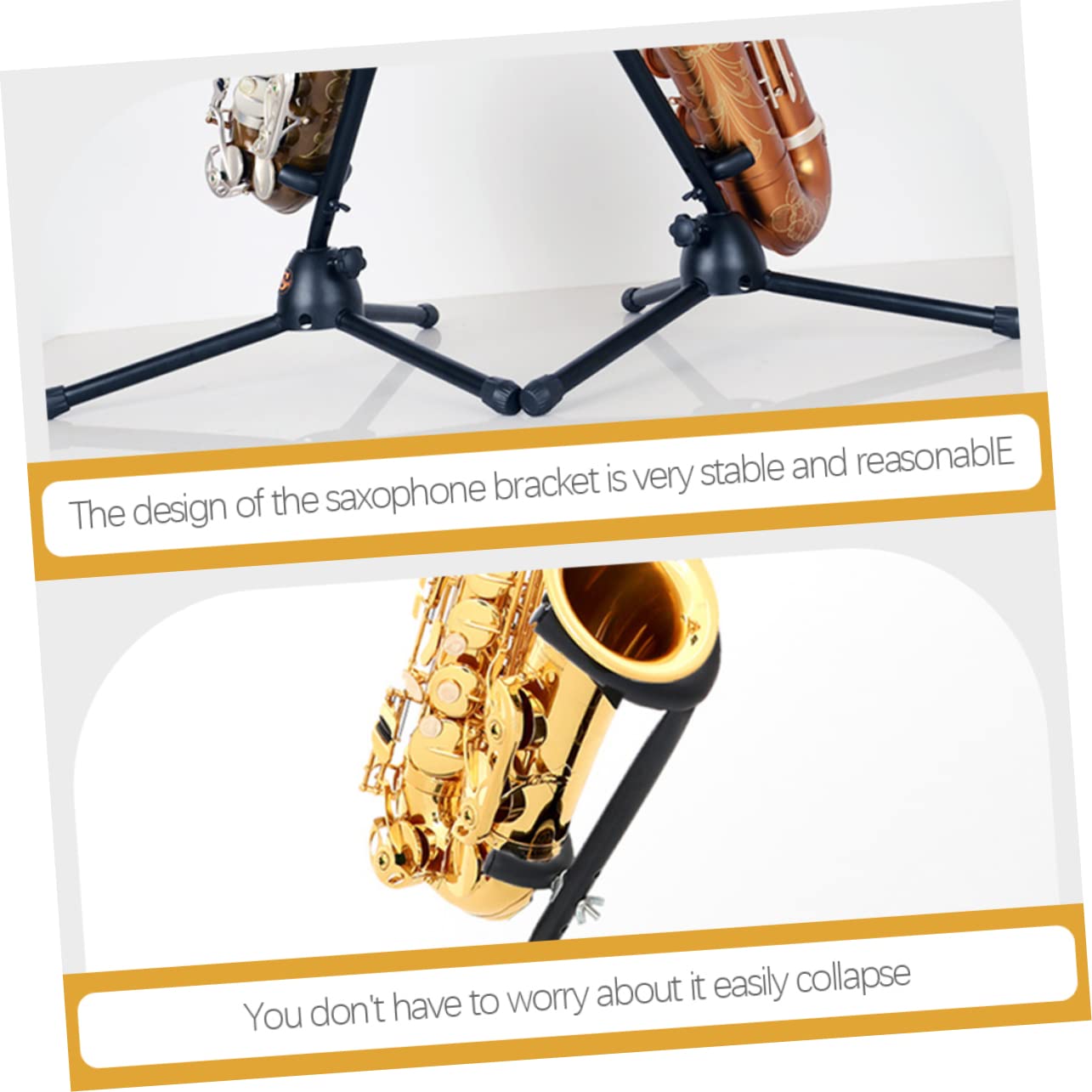 Hemoton Saxophone Stand Sax Microphone Tripod Holder Wind Instruments Music Stand