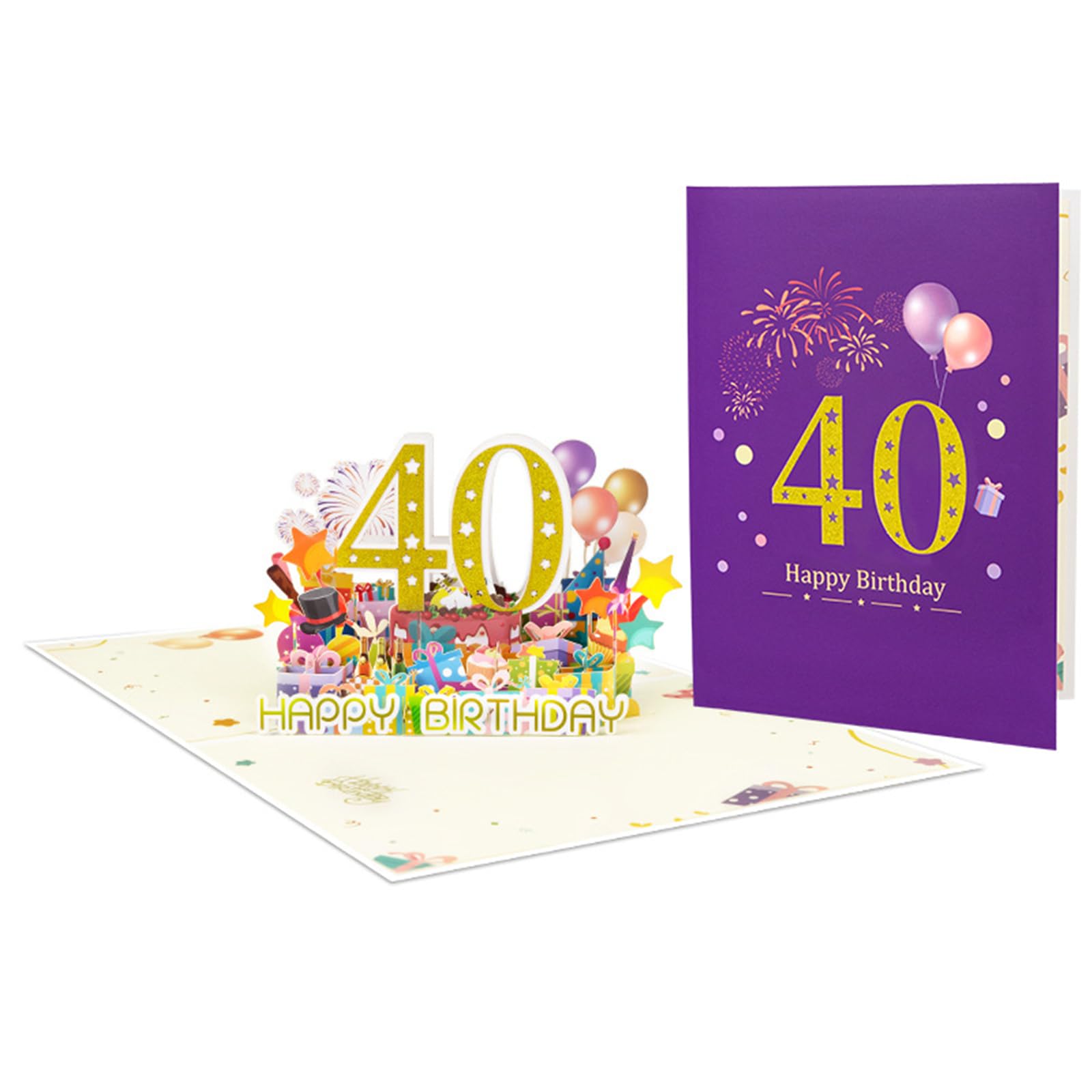 Tsophreniq Unique Pyrotechnics Celebration Card Stylish Pyrotechnics 3D Popup Paper Birthday Greeting Card for Friend and Family Special Event Cards