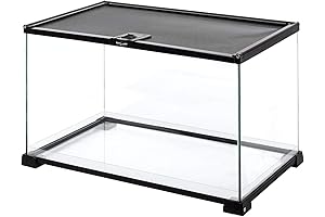 REPTI ZOO Full Glass Reptile Terrarium with Top Feeding