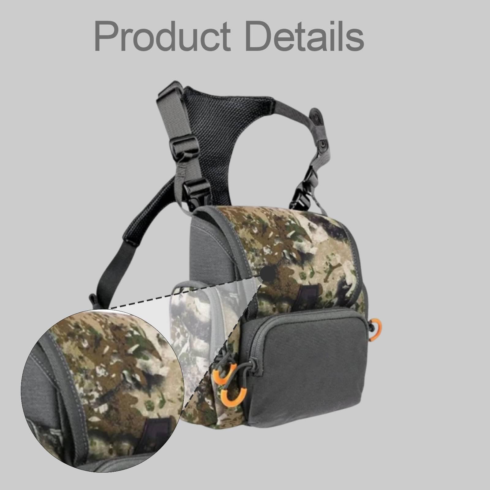 Correa de Transporte para Binoculares, Bolsa de Pecho, Bolsa de Almacenamiento para Binoculares, Profesional, Portátil, Multifuncional, Duradera, Camuflaje