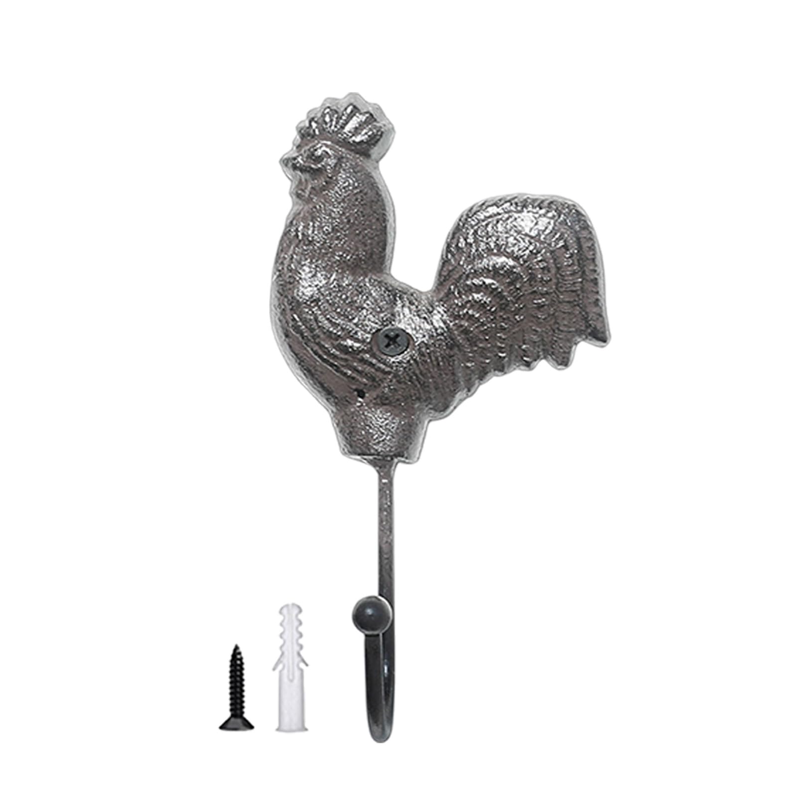 Zxfdsfdbnm Rooster Iron Chicken Wall Hook For Keys Hats And Coat Chicken Shaped Hanger For Kitchen Or Entryway Organization Vintage Inspired Hook