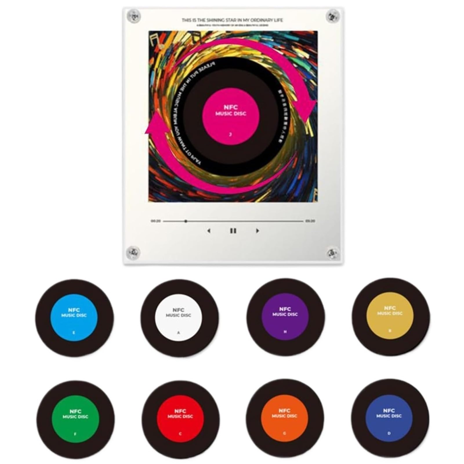 Imanes de música retro para nevera que reproducen tus listas con NFC