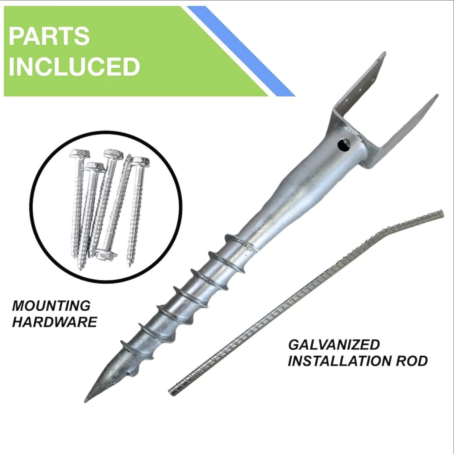 Furnishh Ancrage Au Sol No Creuser – Piquet De Poteau En U Pour Boîte Aux Lettres Et Poteaux De Clôture, 68,6 Cm, Noir