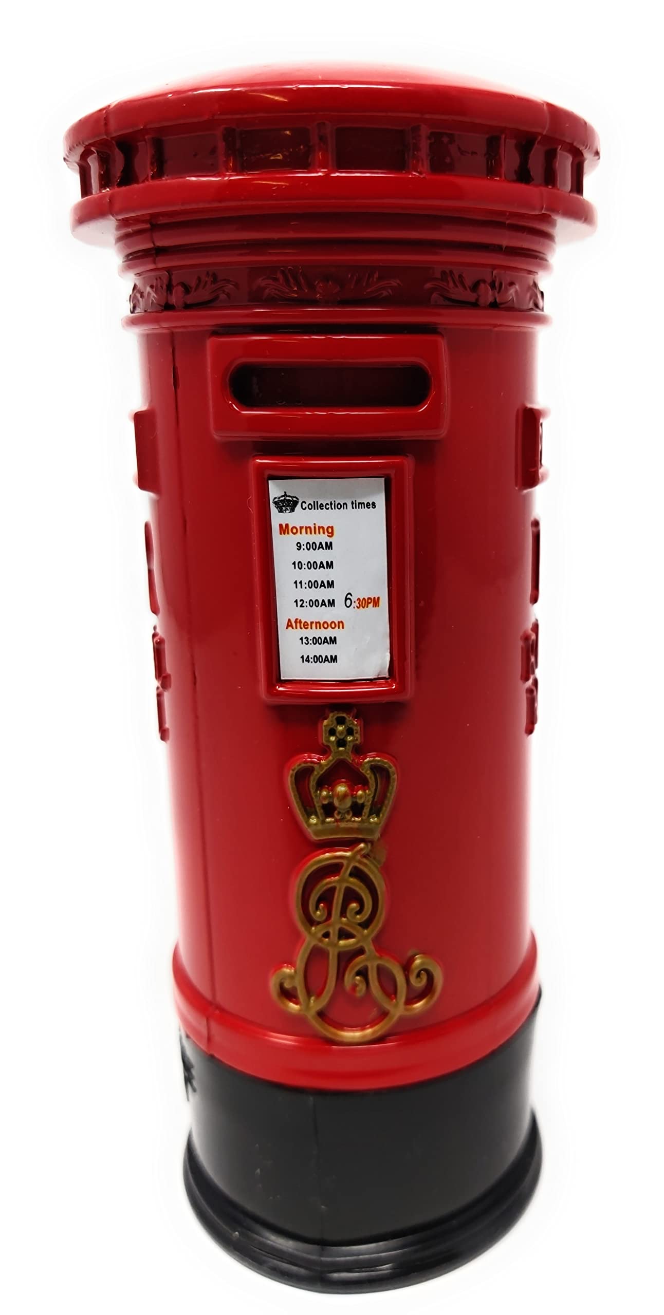 CRYSTAL CROWN Letter Box Large Coin Die Cast Piggy Bank London Souvenirs Red Mail Letter Box Money Bank
