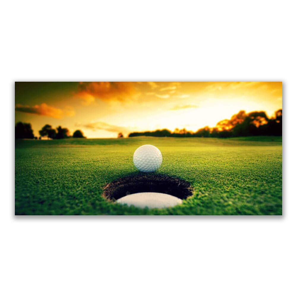Toile imprimée 120x60 nature pelouse golfball pour habiller un grand mur