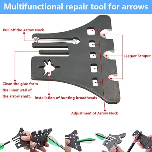 Limaity Arrow Shaft Cutter Tools Fletching Removal Tool Archery Arrow Building Tools Burr Polisher Sandpaper Sanding Arrow Multifunctional Repair Tool Arrows Accessories #TOP5