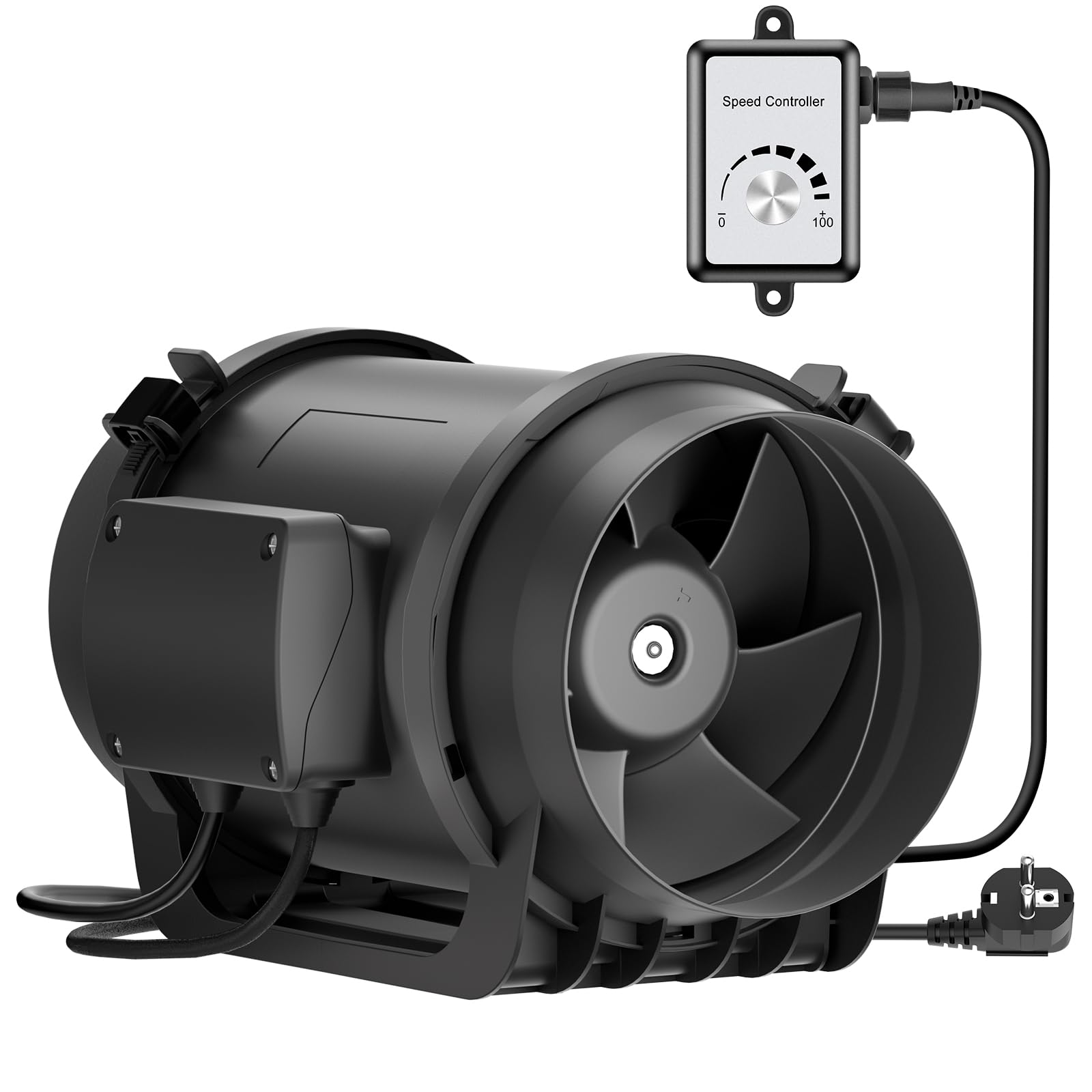 HG Power 150mm Exhaust Fan 798m³/h Air Extractor EC Motor Ventilation with Variable Speed Controller with EU Plug Cord