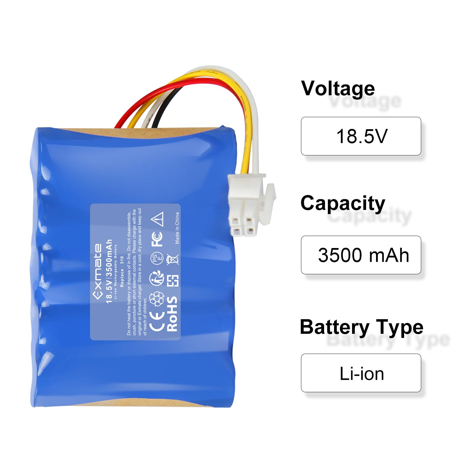Exmate 18.5V 3500mAh Akku Li-ion Kompatible mit Gardena Sileno R100Li,R130Li,R160Li, Husqvarna Automower 310,315,Ersatz für 584 82 28-01, 584 85 28-01, 584 82 28-01, 589 58 62-01