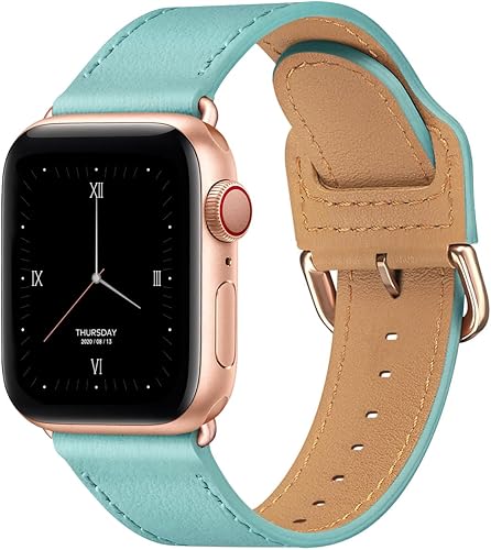 Miniatura 9 de Power Primacy - Correas para reloj compatibles con Apple Watch de 38 40 42 44mm, correa de cuero de grano superior para reloj inteligente compatible