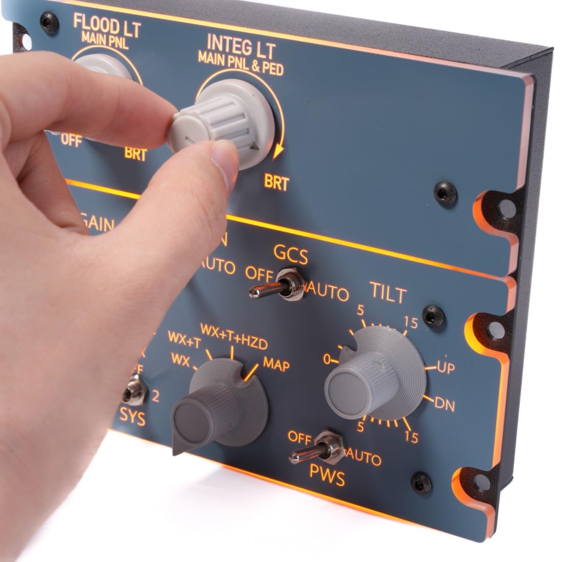 ToyGhillied A112 1:1 Flugsimulator Bedienfeld CKPT-LT WXR-Radar für A32X A33X A35X, Kompatibel mit MSFS 2024/2020 Fenix FBW Toliss, Wetterradar Modul USB-C